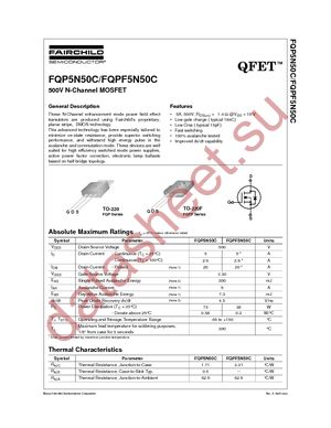 FQPF5N50CT datasheet  